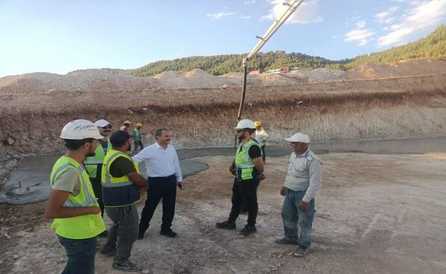 Başkan Kılınç, Su deposu yapım çalışmalarını inceledi